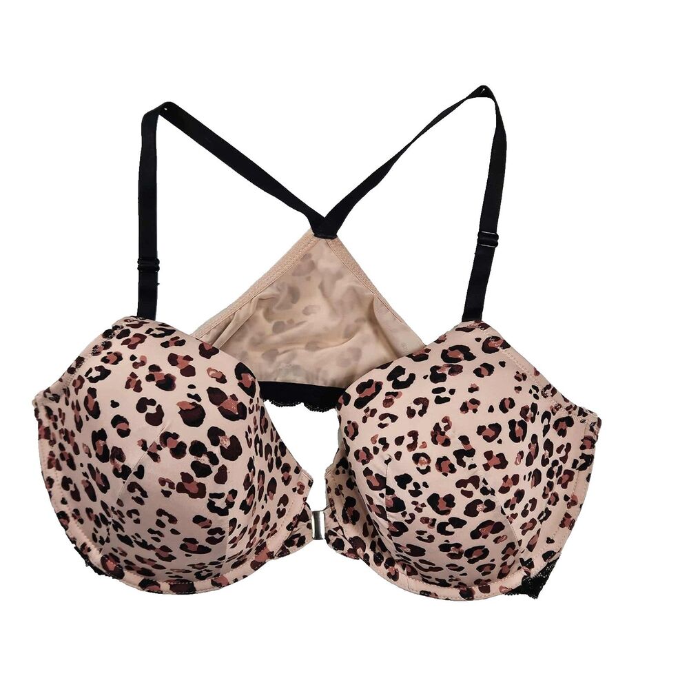 Adore Me Alexis Countour Plunge Bra Animal Print Size 38D Front Closure
